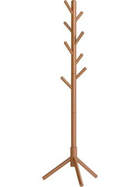 New Solid Wood Coat Rack, Free Standing, Tree-Shaped, with 8 Hooks